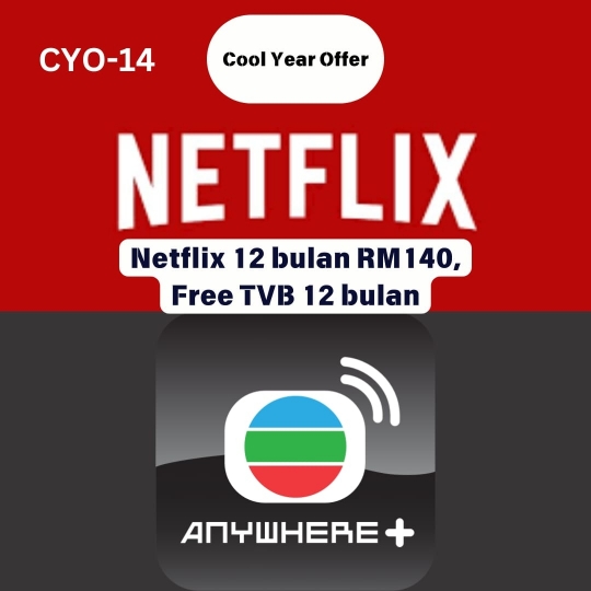 Netflix & TVB Anywhere (1 YEAR)
